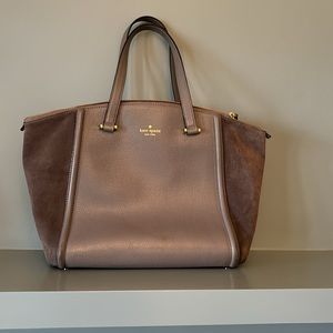Kate Spade gray leather/suede handbag